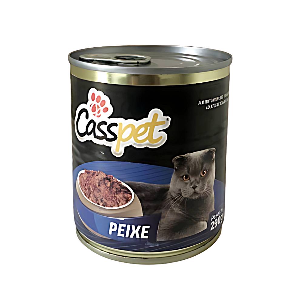 Alimento Premium Casspet Lata Cat Peixe (290g) - O Sabor do Oceano com Nutrição Essencial para Seu Gato!
