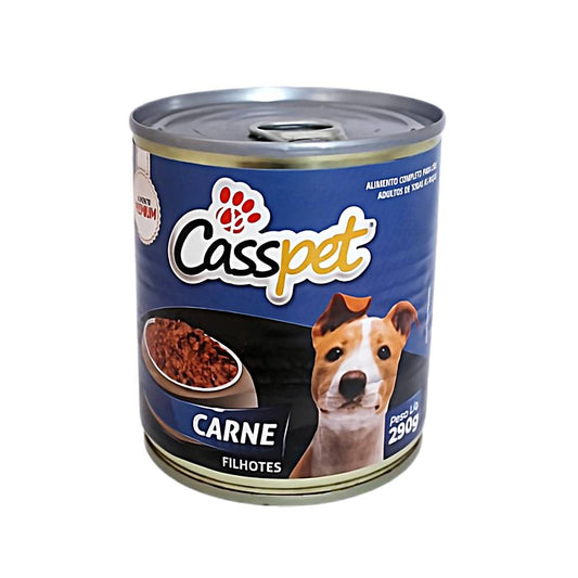 Alimento Premium Casspet Lata Dog Carne Filhotes (290g) - Nutrição Essencial e Sabor Delicioso para o Crescimento do Seu Filhote!