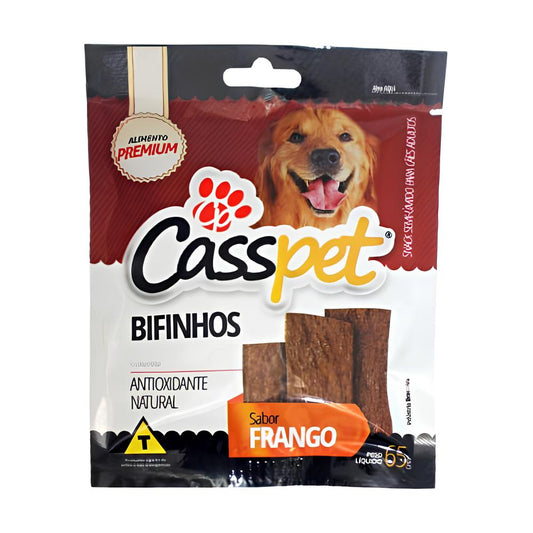 Alimento Premium Casspet Bifinho Dog Sabor Frango (65g) - O Petisco Irresistível que Seu Cão Vai Amar!