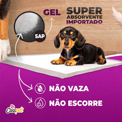 Tapete Higiênico CassPads Lavanda Casspet - Economia e Frescor Duradouro para a Higiene do Seu Cão (30 Pads - 70x60 cm)